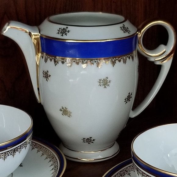 Limoges France Porcelain d'art & More ~ Sugar Bowl, Creamer, Cups and Saucers - Picture 1 of 16